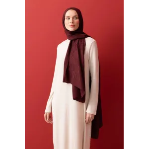 İmannoor Dama Desen Bordo Naia Pamuk Şal 70x200 241-3001-023
