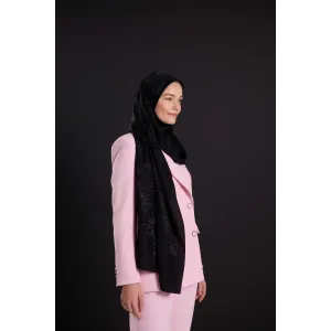 İmannoor Güneş Doğarken Siyah Shiny Jakar Şal 70x200 251-3028-100