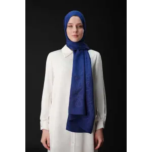 İmannoor Monogram Shiny Jakar Şal LACİVERT 251 3046 003
