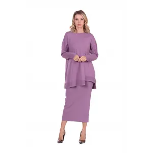 invee Bekletmeli Tunik Eflatun  6840