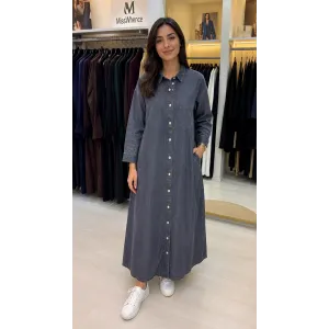 invee Blue Ridge denim inçe kumaş Gömlek elbise 7191 antrasit
