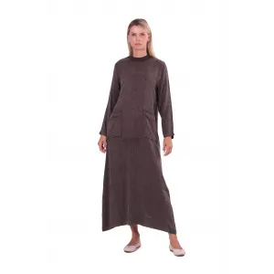 invee cupra ipek elbise 7136 kahve