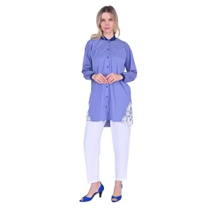 İNVEE GÖMLEK KUPUR DETAYLİ LACİVERT 6978