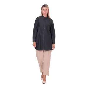 İnvee İnce Denim Gömlek - 7163 siyah