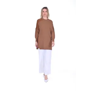 İnvee Omzu Şifonlu Tunik 6250 toprak