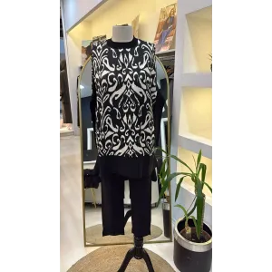 İNVEE Mendil Tunik ekru SİYAH 6252