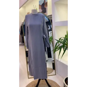 İNVEE MODAL ELBİSE KEMERLİ GRİ 6958