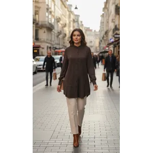 invee modal kumaş tunik 7254 kahve