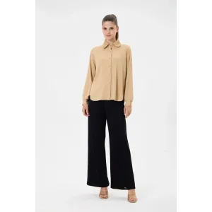 invee Modal Penye Kısa Gömlek CAMEL 7253