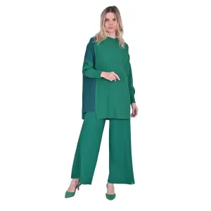 İnvee Omzu Şifonlu Tunik 6250 yeşil