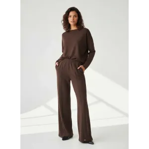 invee pamuk penye pantolon 7205 kahve