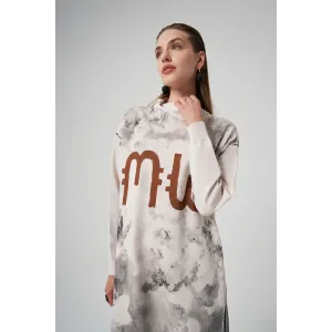 Misswhence Baskılı Triko Tunik Mevcutluk:  36021 ekru