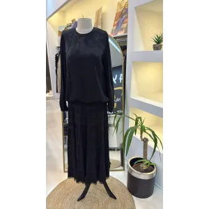 Misswhence Cupro Dantelli Etek Takım 38025 SİYAH