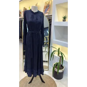 MissWhence Cupro ipek Elbise 38809 lacivert