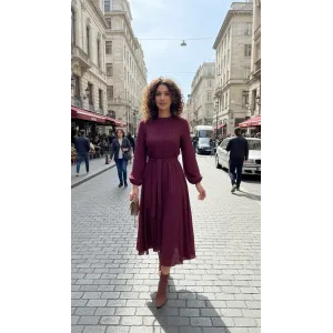 Misswhence  Elbise bordo 39844