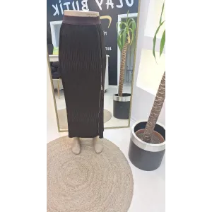 Misswhence Fermuarlı Plise Etek KAHVERENGİ 37921