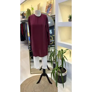 MİSSWHENCE İpek Tunik 37025 bordo