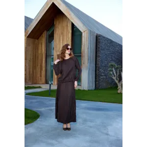 MİSSWHENCE Keten Etek Takım 37009 KAHVERENGİ