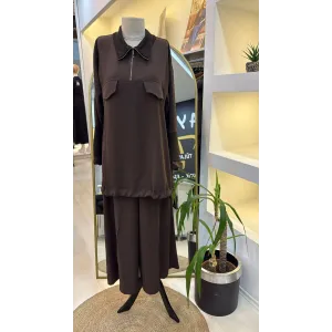 MissWhence Pantolonlu Takım 38008 kahve