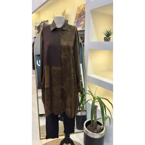 Misswhence Patchwork Cupro Tunik : 38303 kahve