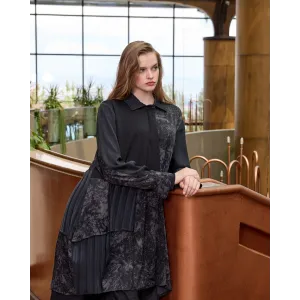 Misswhence Patchwork Cupro Tunik : 38303 siyah