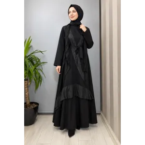 Misswhence Patchwork Elbise 40825 siyah