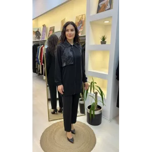 Nuss 1001 Jakar Detay Pantolonlu Takım - ANTRASİT