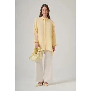 Nuss 3001 Oversize Basic Gömlek Vanilin