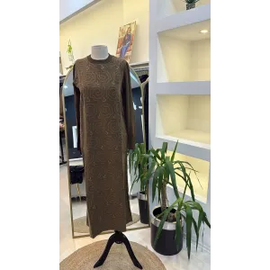 NUSS DESENLİ ELBİSE 2061 YEŞİL