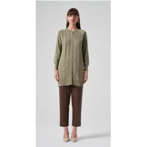 NUSS KAZ AYAGİ DESENLİ HİRKA YEŞİL 1111