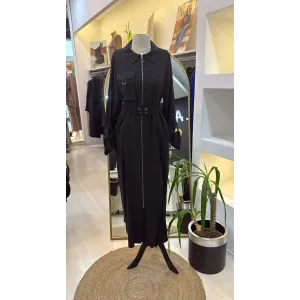 Nuss Tam Boy Fermuarlı Elbise - Siyah 2001