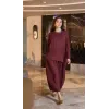 Misswhence Cupra İpek Etekli Bluz Takım 39002 bordo