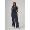 Nuss 1093 Gemici Yaka Şerit Detay Pantolonlu Takım - Lacivert
