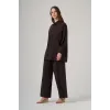 Nuss 1063 Tek Cep Kapak Detaylı Basic Pantolonlu Takım -KAHVE