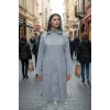 İnvee 6714 Kapüşonlu Uzun Kap - gri