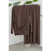 Nuss Desen Detay Etekli Takım - 1058 kahve