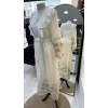 NUSS 2053 NAKİŞ DETAY ELBİSE- KREM
