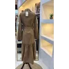 NUSS 2040 DESENLİ ELBİSE- CAMEL
