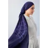 İmannoor Dama Desen Lacivert Naia Pamuk Şal 70x200 241-3001-003