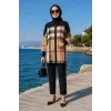 İNVEE EKOSE DESENLİ SİYAH TUNİK 6652