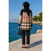 İNVEE EKOSE DESENLİ SİYAH TUNİK 6652