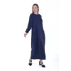 İNVEE ELBİSE MODAL KUMAS DOKUMLU 7013 LACİVERT