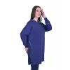 invee fermuar detayli tunik 7047 indigo