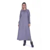İNVEE YAKA VE KOL DATAYLİ ELBİSE GRİ6964