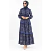 Misswhence 40830 Lacivert Cupro Elbise