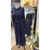 MissWhence Cupro ipek Elbise 38809 lacivert