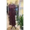 misswhence Fermuarlı Jakarlı Cupro Elbise 36802 bordo