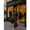 Nuss 1032 Çiçeklei Boncuk İşlemeli Pantolonlu Takım - BİTTER
