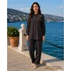 Nuss 1070 Taş İşlemeli Gömlekli Takım - KAHVE