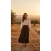 PUANE LOREEN Volanlı Uzun ETEK 20786 KAHVE